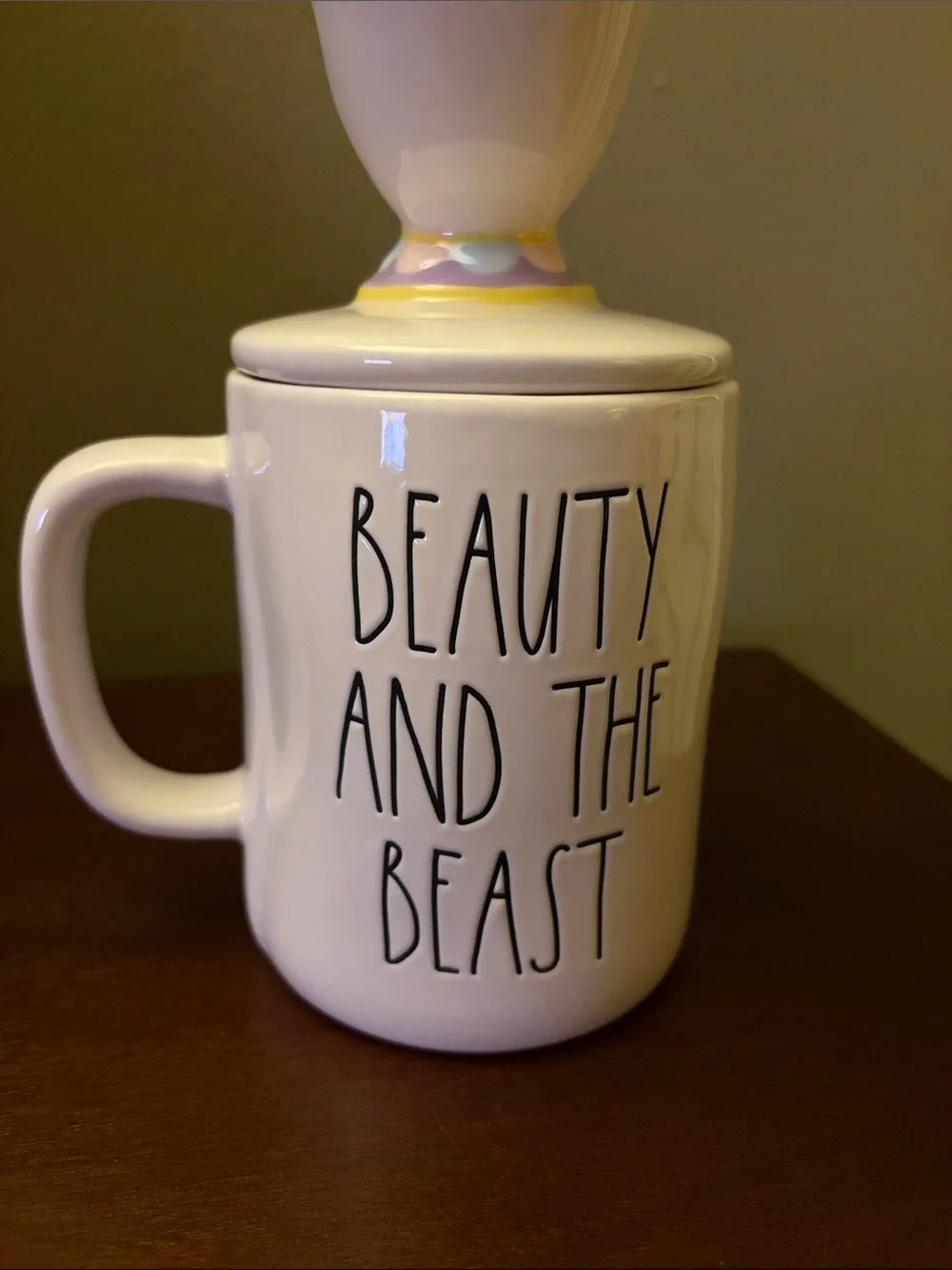 Rae Dunn Disney ‘Beauty and the Beast’ Large Mug with ‘Chip’ Lid